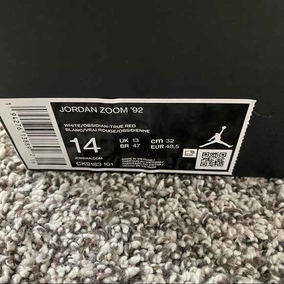 Jordan Mens Nike Zoom 92 Olympics Red White Navy Blue Sneakers - Picture 8 of 8